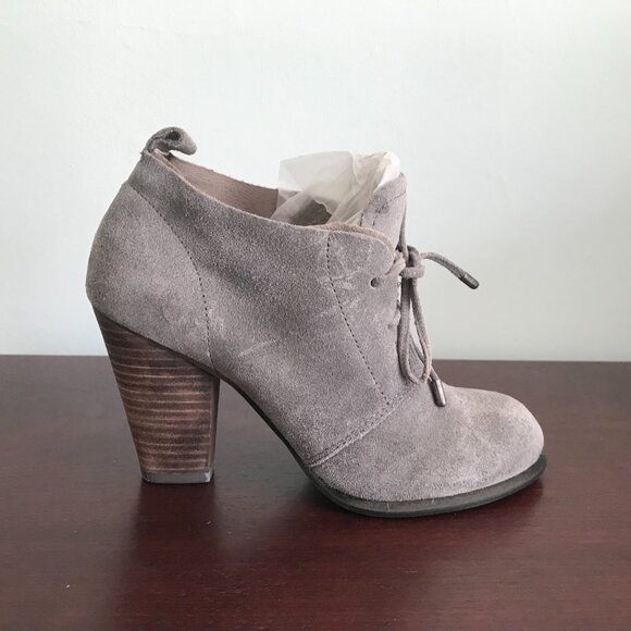 Hive & Honey | Gray Suede Lace-Up Ankle Booties - Picture 10 of 12